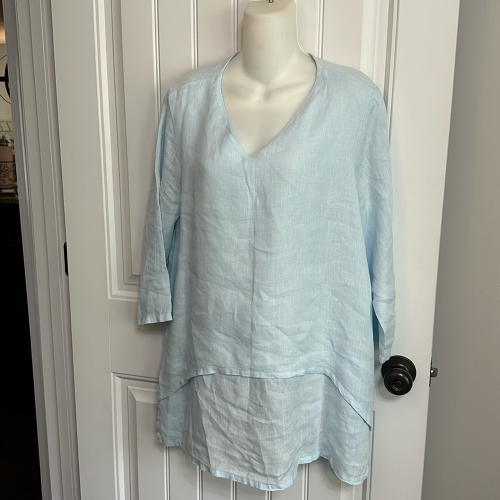 Nwots Pure Match Light Blue Linen Tunic